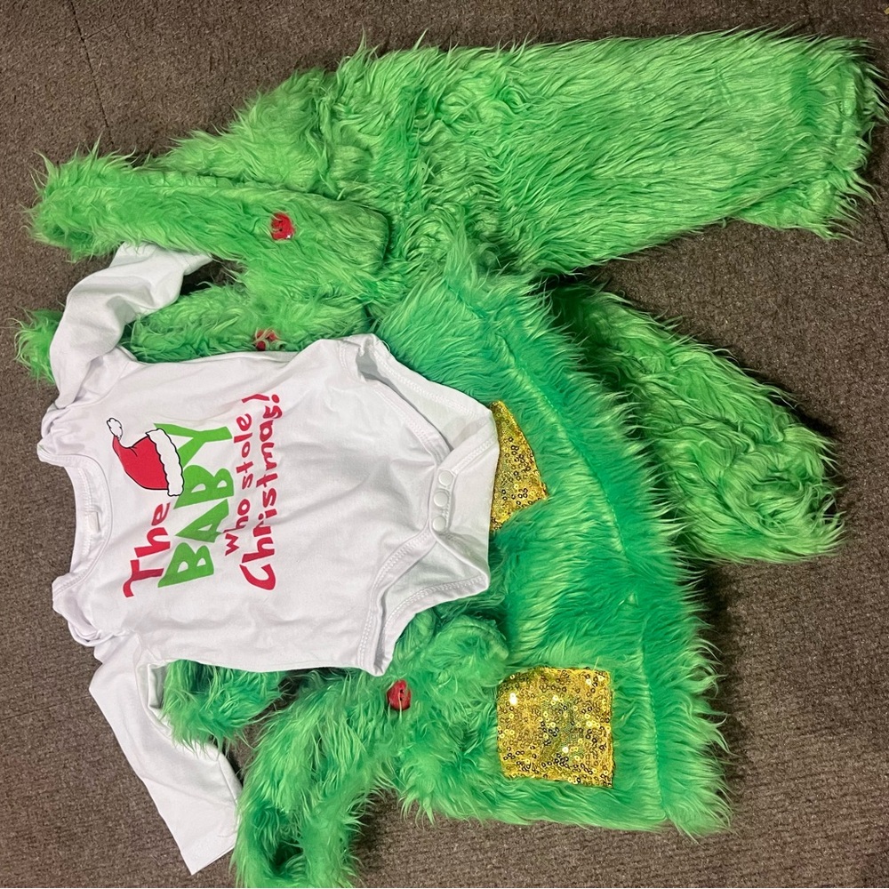 Green Furry Kids Costume Set